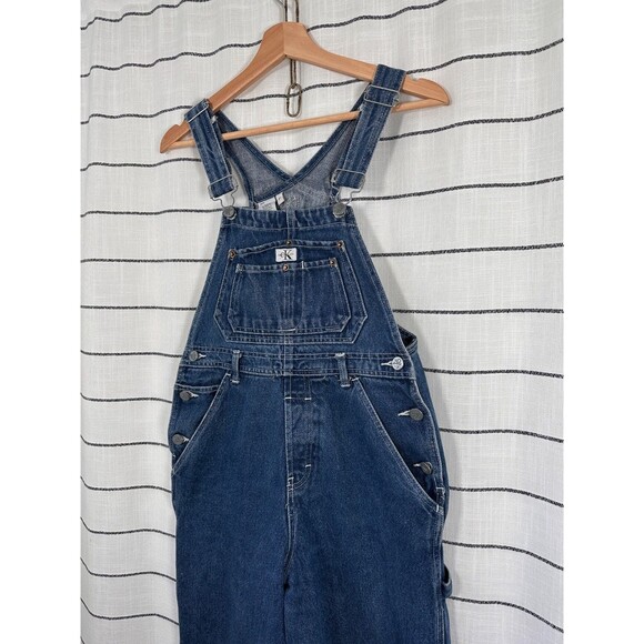 Calvin Klein Denim Overalls Size L Vintage 90s Y2K Utility Workwear - Picture 6 of 15